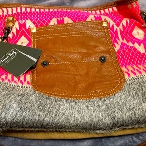 Myra Bag Pink and Brown Patterned Bag